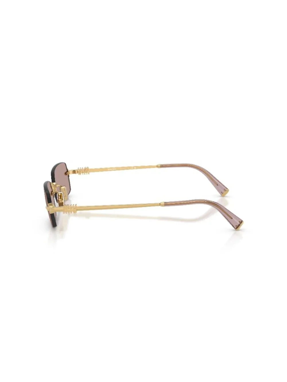 New Miu Miu Women's Sunglasses Gold Brown Lens Metal Frame MU B50S 5AK20I 52